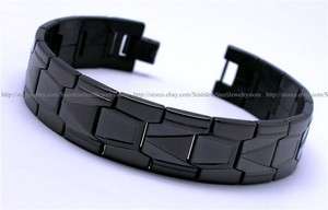   Stainless Steel Bracelet Bangles Gloss Black Link w/ Tracking No SS002