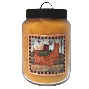   16 Ounce Orange Tree Jar Candle with Cat Walk Folk Art