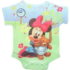   Disney Baby Newborn Girls Minnie Mouse Sublimation Creeper, 6/9M Baby