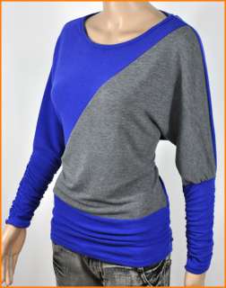 Lady/Womens Knitted Fabric Fashion Batwing Long Sleeve T Shirt Tops 