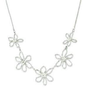  Silver Tone Flower 16in W/Ext Necklace 1928 Jewelry 