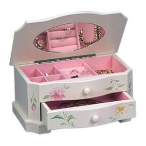  Whitewood Floral Jewelry Box