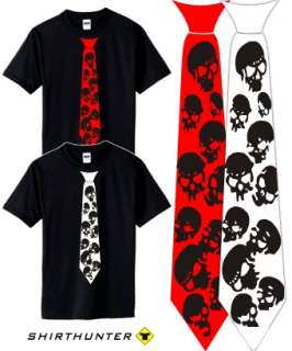 Skull Punk Rock EMO Gothic Krawatte T Shirt S XXL f79  