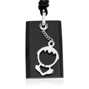 Ziovani 2 Tone Boy Love Heart Tag s Stainless Steel Pendant Necklace