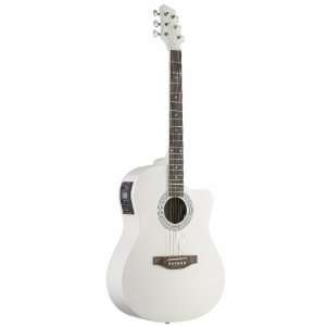   Acoustic Electric Guitar Spruce White With Tuner Musical Instruments