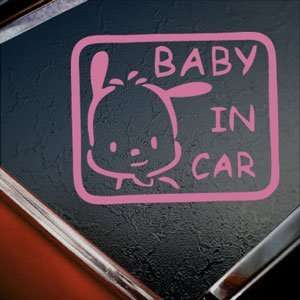  BABY POCHACCO IN CAR ON BOARD Pink Decal Window Pink 