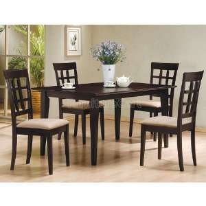  Mix and Match Dining Room Set with Wheat Back Chairs (Cappuccino 