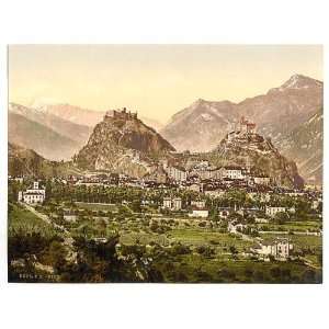   Reprint of Sion, general view, Valais, Switzerland