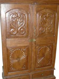 Colonial India Antique Armoire Cabinet Teak 66x37  