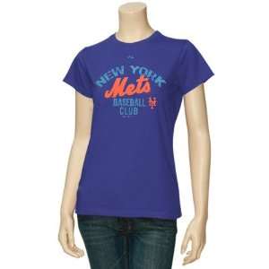 Majestic New York Mets Ladies Royal Blue Club Sunburst T shirt (Small 