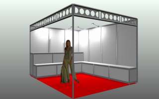 System messestand 12m² in 3m x 4m   Gebraucht   Eckstand kaufen 