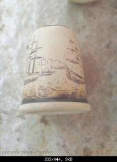 Fingerhut England Thimbles scrimshaw Seefahrt ships Schiff Schiffe 