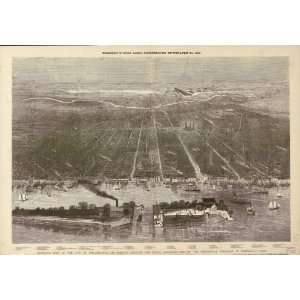  Historic Panoramic Map Birds eye view of the city of Philadelphia 