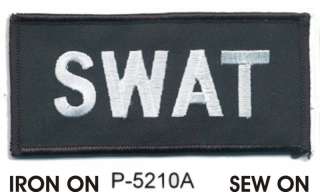 x4.5 Tactical Black SWAT Embroidered Patch Iron On  