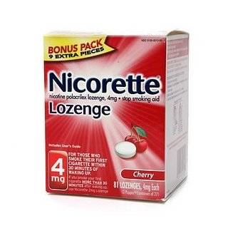  Nicorette Lozenge, Cherry, 4mg, 72 Count Health 