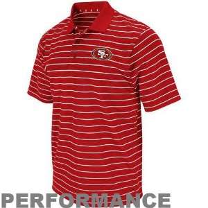   Francisco 49ers Red Fanfare III Striped Polo Shirt