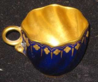 Antique Porcelain Coalport 19th Century Demitasse Cup Cobalt Blue and 
