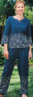 NW SACRED THREADS EMBROIDERY INDIGO FLARED TUNIC TOP S  