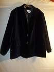   Long Sleeves Black Velvet Blazer Tailored Fitted Jacket Size S  