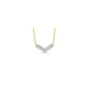 ZALES Diamond Mini Chevron Necklace in 10K Gold   16 inch 1/2 CT. T.W 