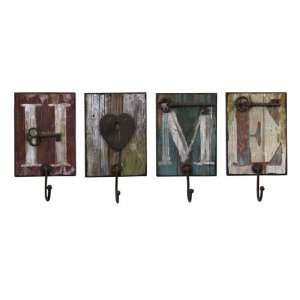   of 4 Distressed Country Antique Key Home Coat Hooks