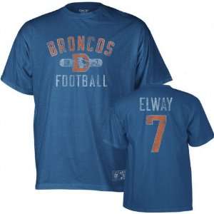 Men`s Denver Broncos #7 John Elway Garment Washed Name & Number Tshirt