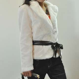 3mu Designer Womens Jacet Coat Shirt Top Faux Fur Black/White S M L 