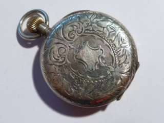   Antique Silver Cased HEBDOMAS 8 days Pocket Watch Spares Repair #104