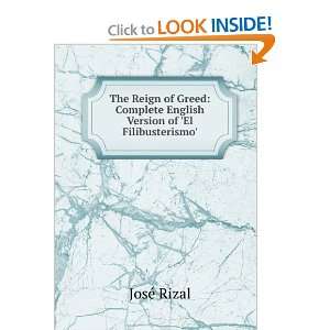   Complete English Version of El Filibusterismo JosÃ© Rizal Books