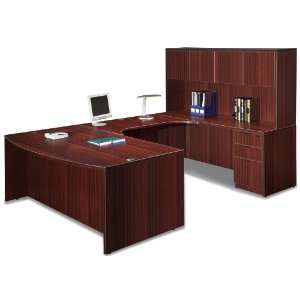  Mahogany Bow Front Desk Executive U Suite