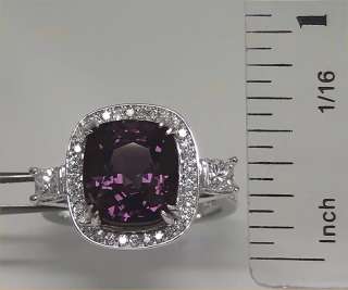 GIA Certified Estate 7.29 ct Natural Spinel Diamond Cocktail Ring 14k 
