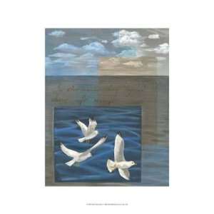    Three White Gulls I   Poster by Tara Friel (13x19)