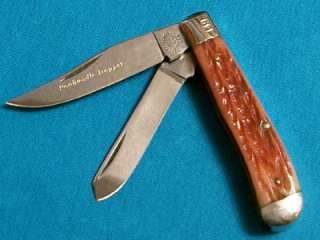MIB VINTAGE 89 RED BONE TRAPPER JACK KNIFE KNIVES POCKET THREE BEARS 