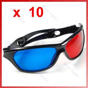 Lot 10 Red & Blue Cyan Anaglyph 3D Glasses Game Movie  