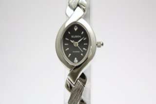 New Elgin Women Diamond Collection Silver Tone Bracelet Dress Watch 