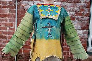 Beaded Northern Cheyenne Plains War Shirt Painted Hide warrior 