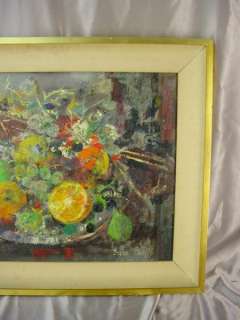   IRENE PAGES OIL PAINTING Panier de Fruits FRENCH Listed Artist  