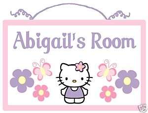 Personalized Hello Kitty Wood Sign Nursery Decor  