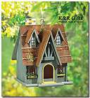 BIRDHOUSE THATCH ROOF Wood COTTAGE Chimney BIRD HOUSE NEW