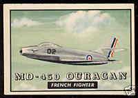 1952 Topps Wings #104, MD 450 Ouragan Jet, Mint 8 or 9  