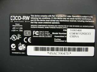 Iomega CDRW55292EXT CD RW 48x24x48x 31003400  