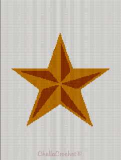 Primitive Texas Star Afghan Crochet Pattern Graph  