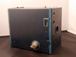 VTG 1920s KODAK BROWNIE 2A BOX CAMERA RARE BLUE  
