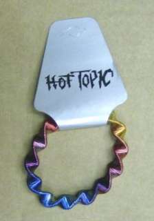 Hot Topic Rainbow Flexible Stretch Metal Bracelet New  