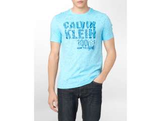 calvin klein splatter sunburst logo graphic t shirt mens  