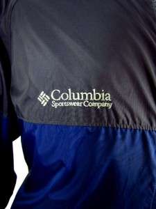 mens blue charcoal COLUMBIA packable windbreaker jacket lightweight 