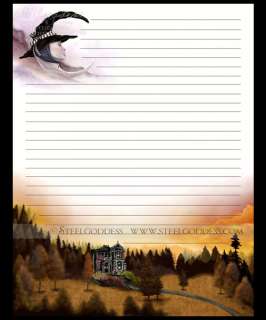 MOON SHADOW Stationary Paper Set Charmed Moon Witch Art  