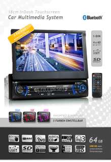18cm/7 TOUCHSCREEN DVD MPEG4 CD  WMA AUTORADIO USB SD BLUETOOTH 