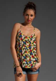 JOIE Cha Cha Floral Thumbelina Tank in Caviar  