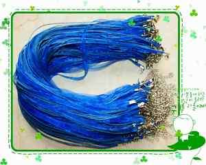 100pcs Royal Blue Organza Voile Ribbon Cord Necklace  